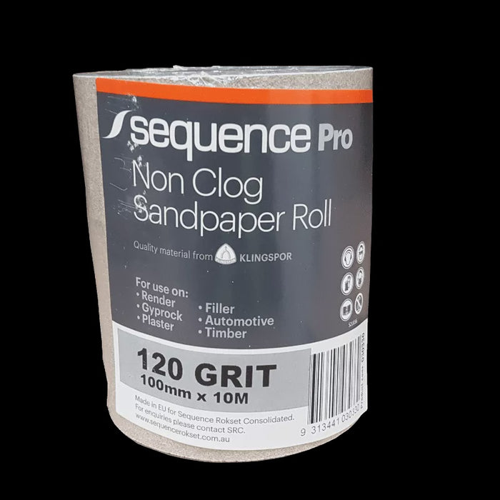 Sequence Sandpaper Roll (Grey Non Clog Paper) - 240 Grit - 115mm x 10m