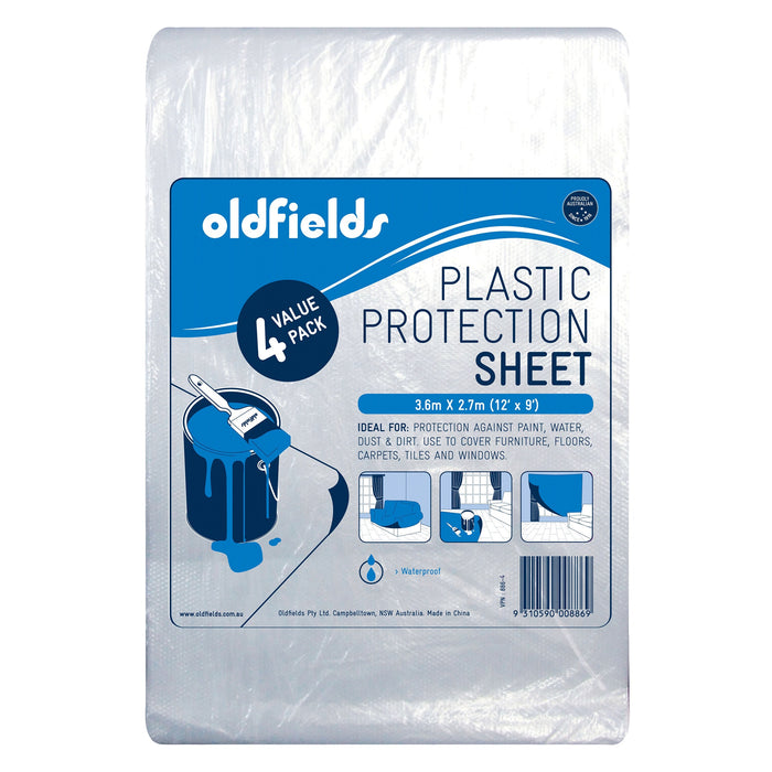 Oldfields Plastic Drop Sheet 4-Pack